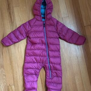 Pink Hooded Puffer Snowsuit